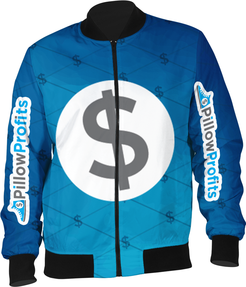 Blue Dollar Theme Jacket Mockup