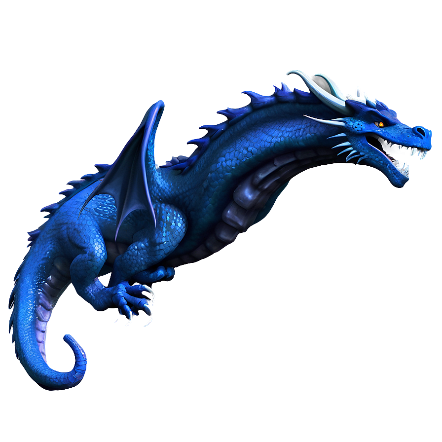 Blue Dragon Breathing Fire Png 06252024