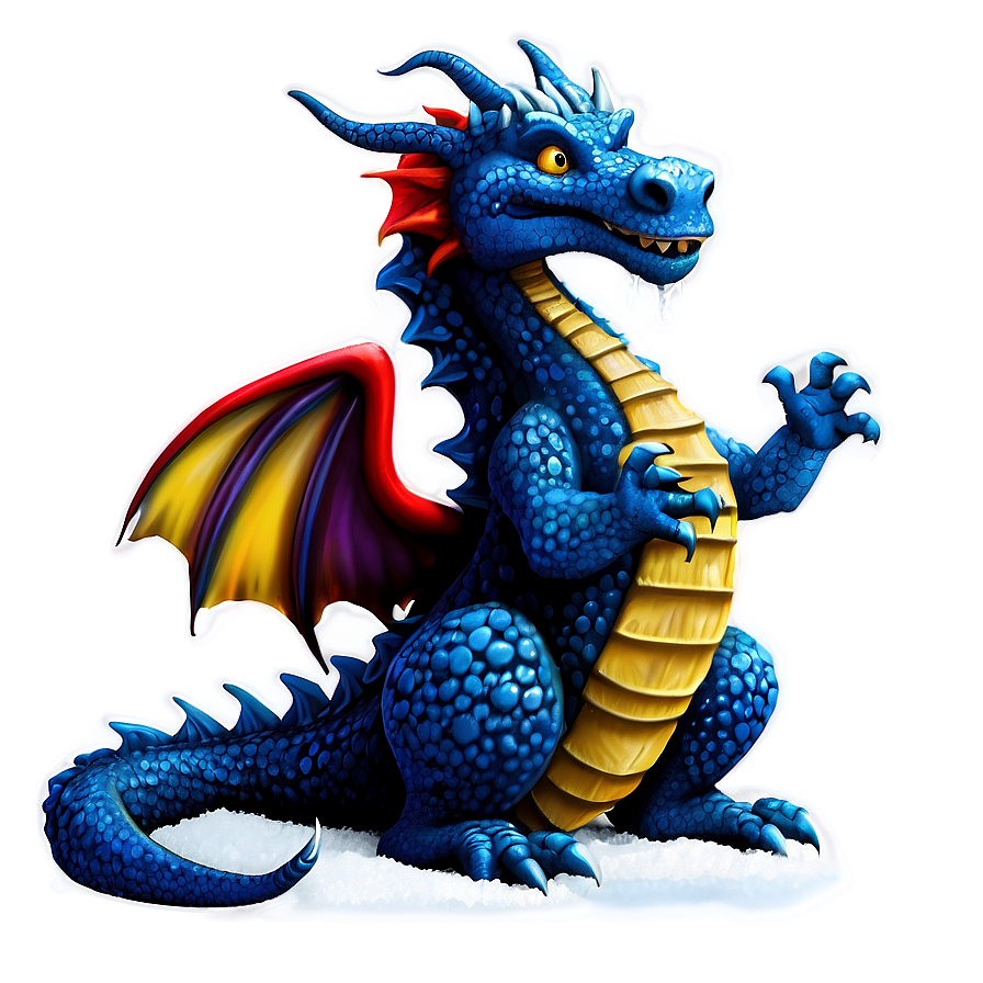 Blue Dragon In Snow Png 06252024