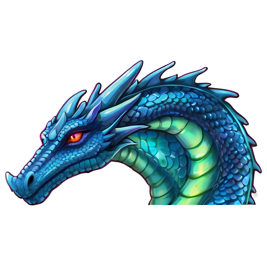 Blue Dragon With Aurora Png 78