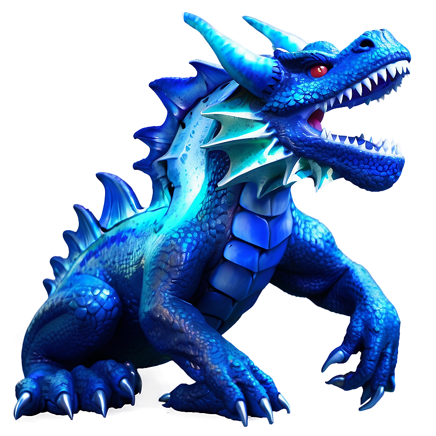 Blue Dragon With Crystal Png Iyn94