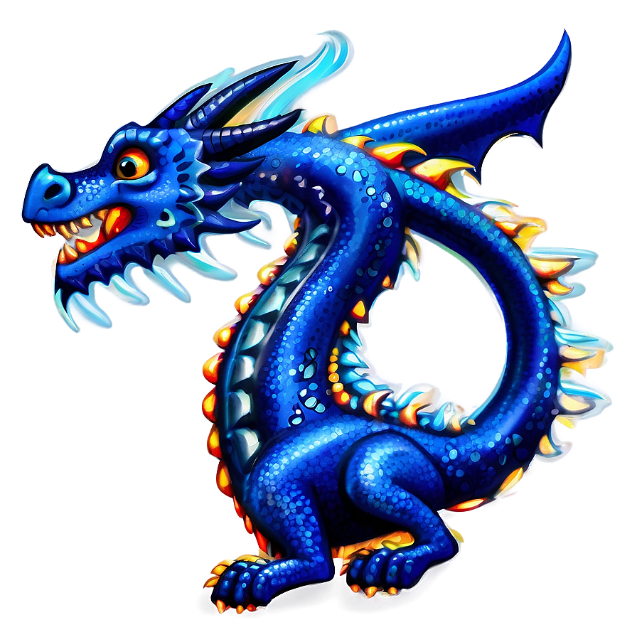 Blue Dragon With Stars Png 29