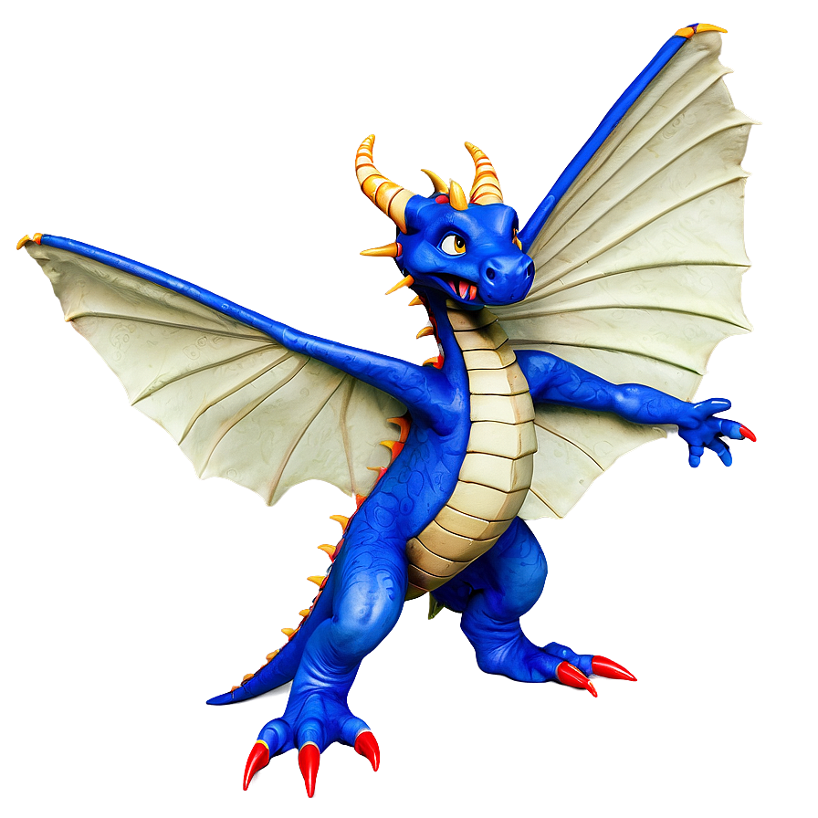 Blue Dragon With Wings Spread Png Sfv27