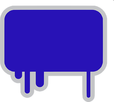 Blue Dripping Paint Speech Bubble Icon