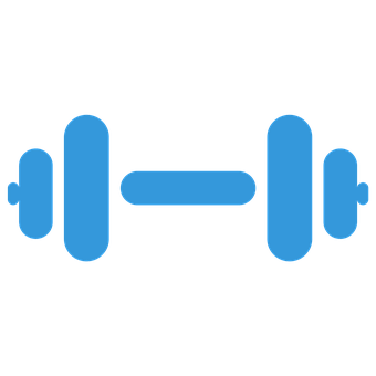 Blue Dumbbell Icon