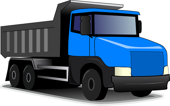 Blue Dump Truck Vector Illustration