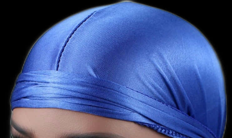 Blue Durag Headwear Closeup