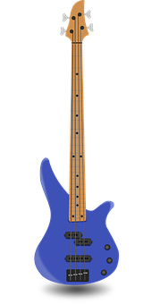 Blue Electric Bass Guitar