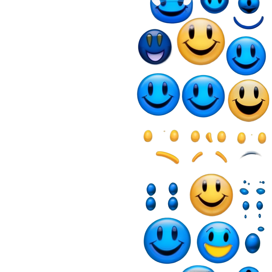 Blue Emoji Smiles Png Series Oew88