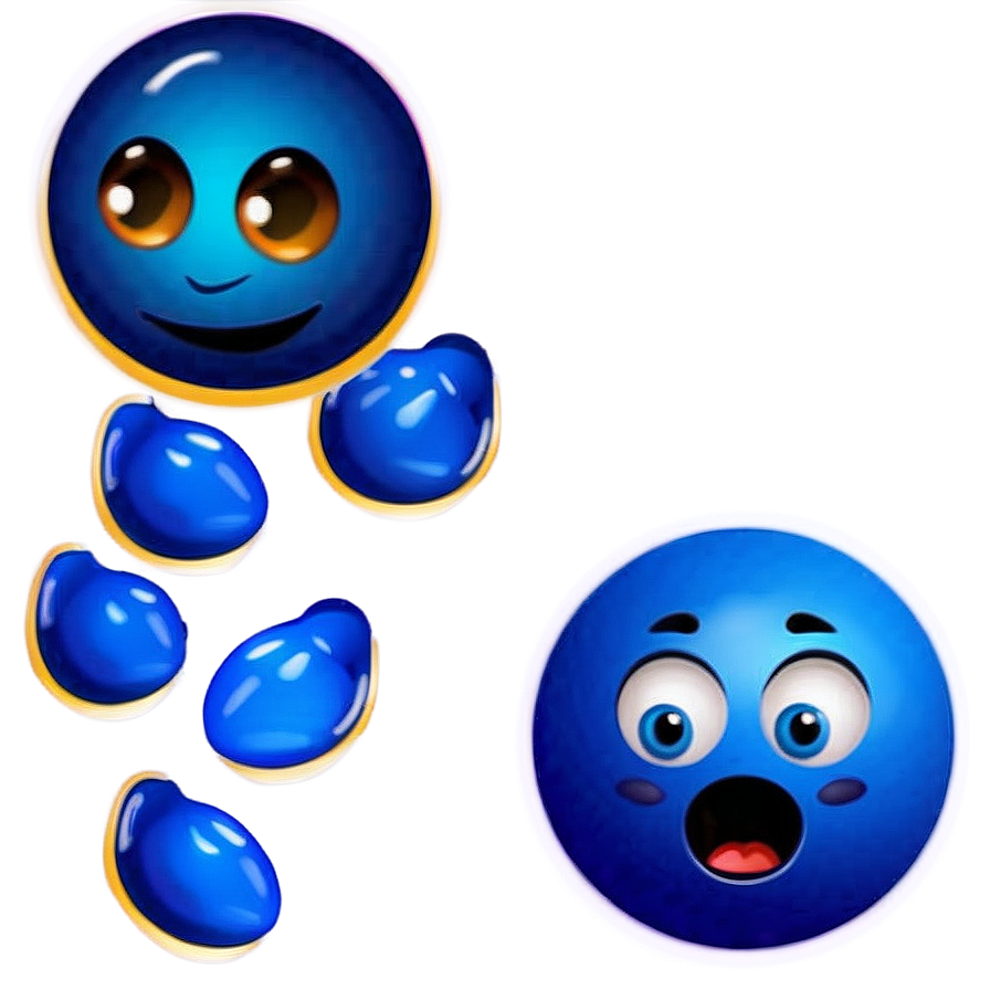 Blue Emojis Png For Messaging 06282024