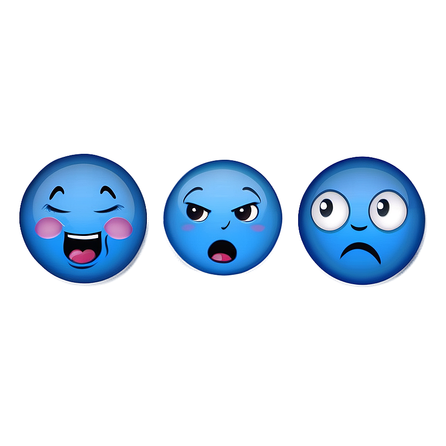 Blue Emojis Png For Messaging 06282024