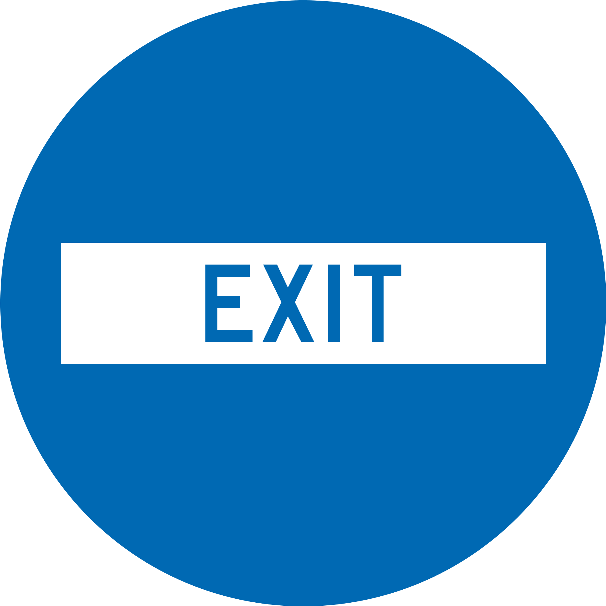 Blue Exit Sign Circle