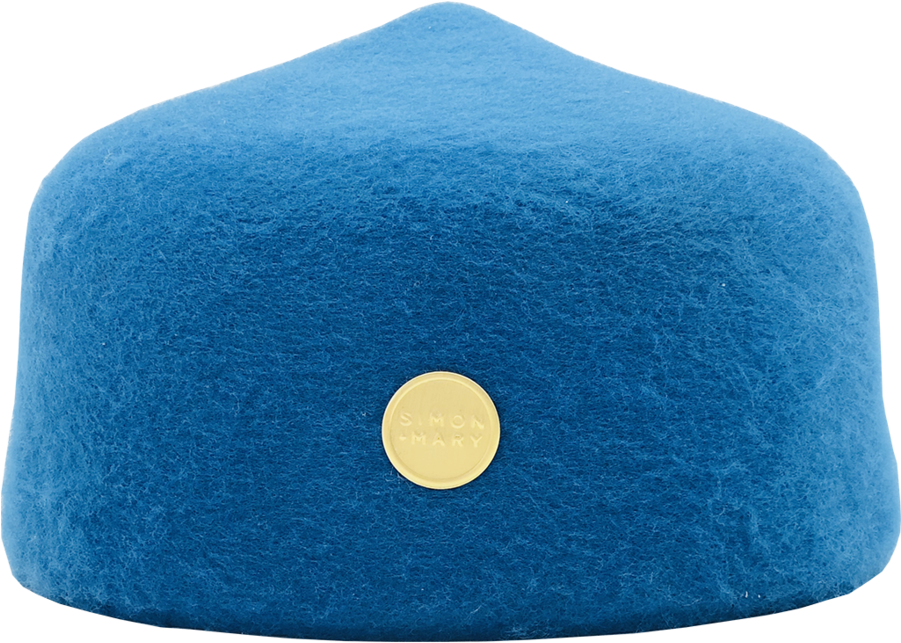 Blue Fez Hatwith Gold Emblem