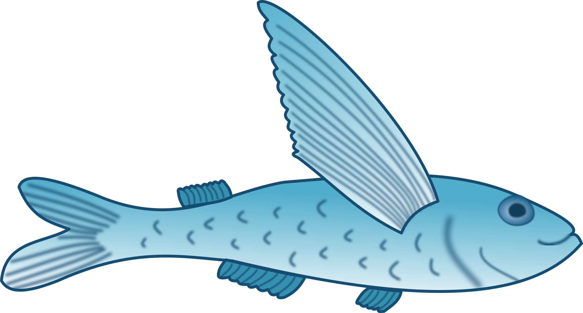 Blue Fish Cartoon Illustration