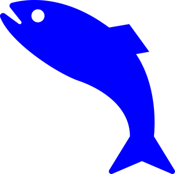 Blue Fish Icon Graphic