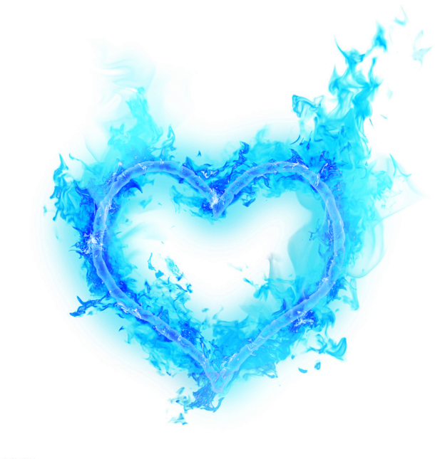 Blue Flame Heart Graphic