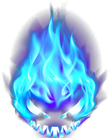 Blue Flame Monster Illustration