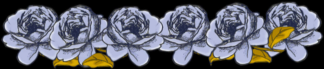 Blue Floral Border Design