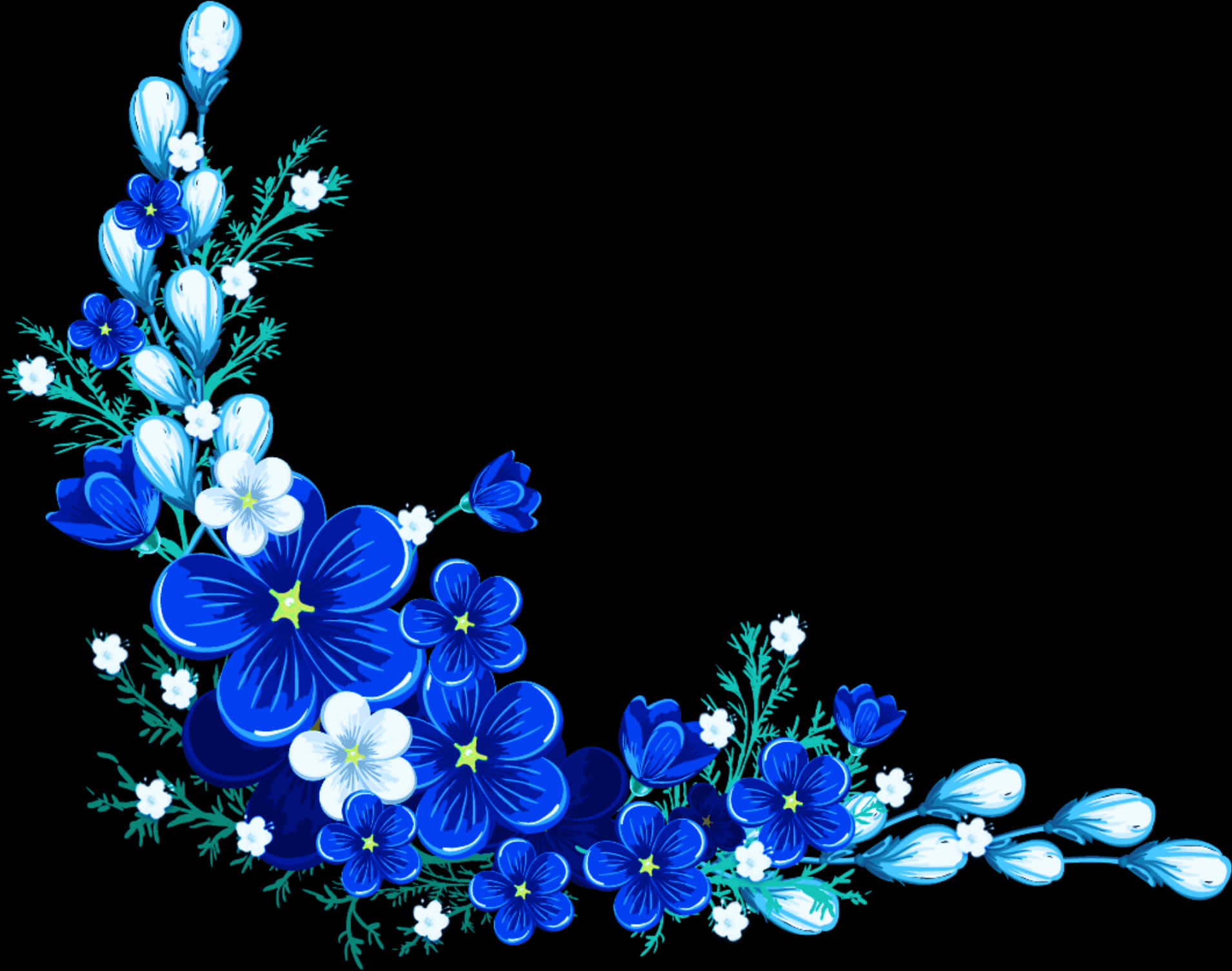 Blue_ Floral_ Corner_ Design