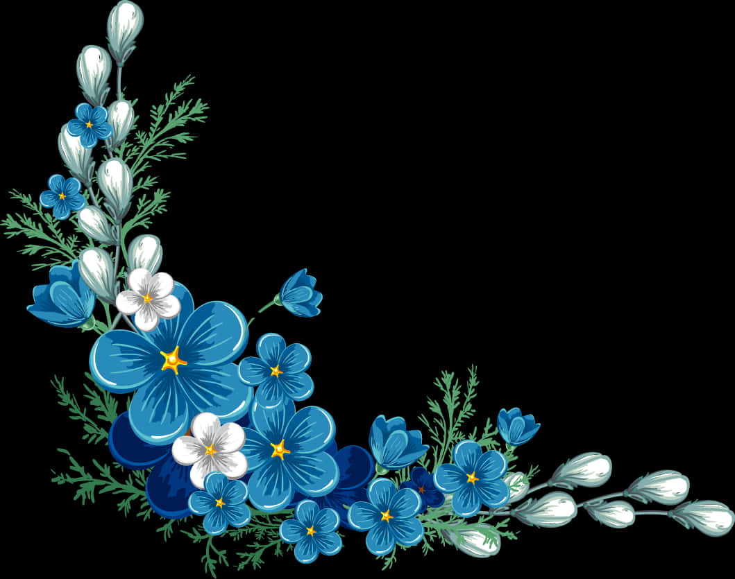 Blue_ Floral_ Corner_ Design