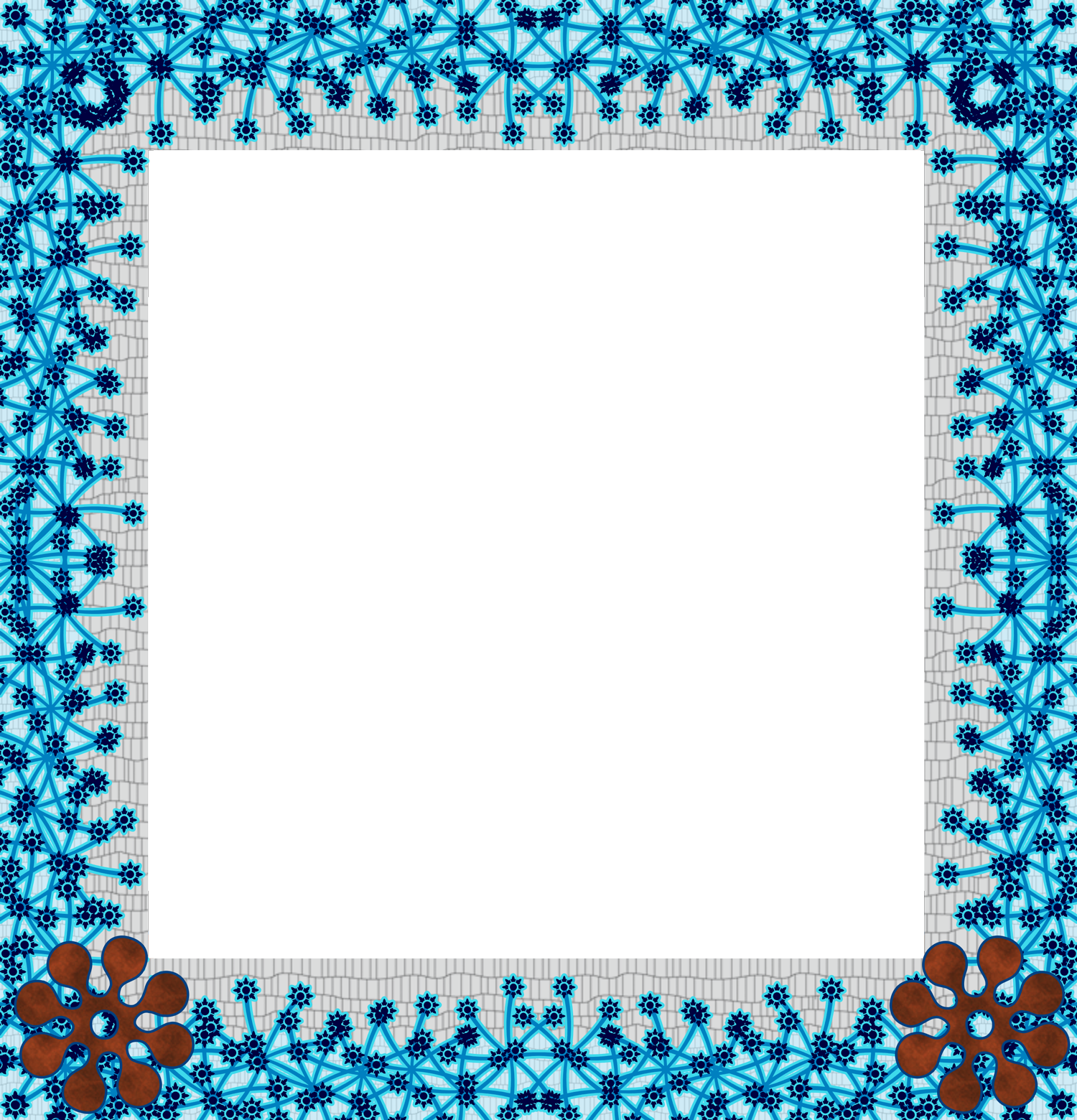 Blue Floral Frame Design