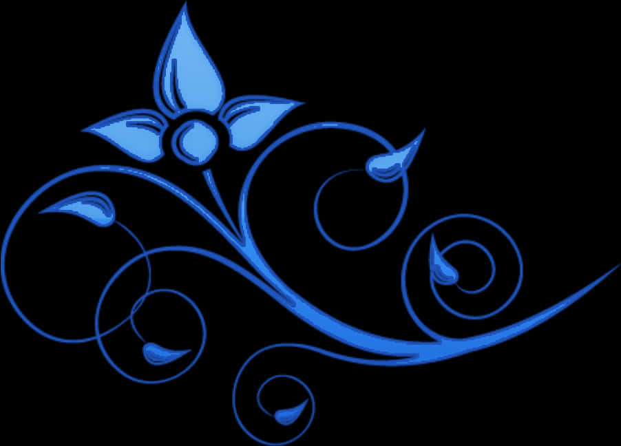 Blue Floral Swirl Design