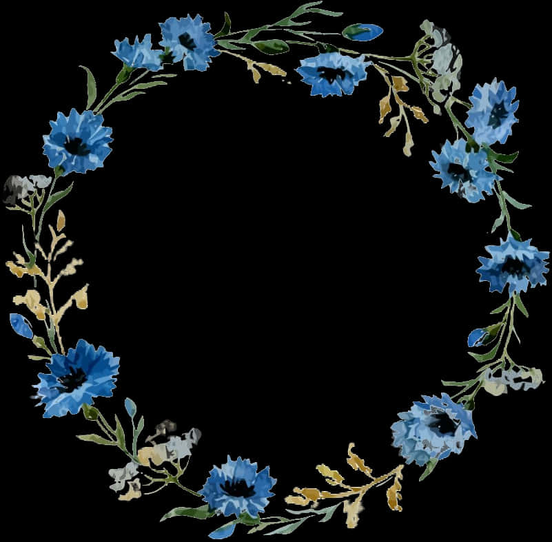 Blue_ Floral_ Wreath_ Graphic