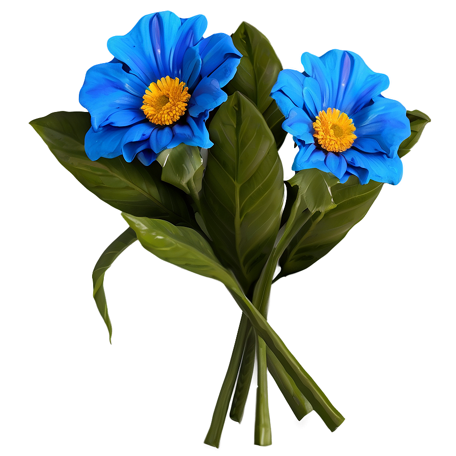 Blue Flower Bouquet Png Fdv