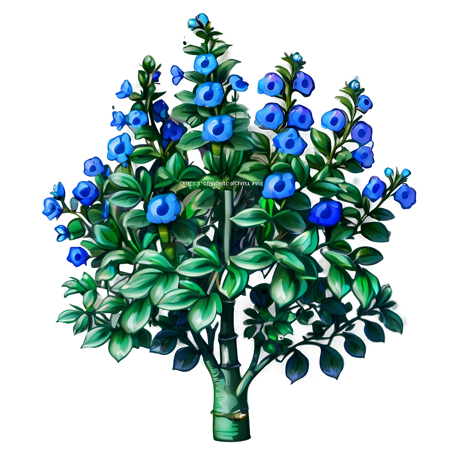 Blue Flower Bush Png 06122024