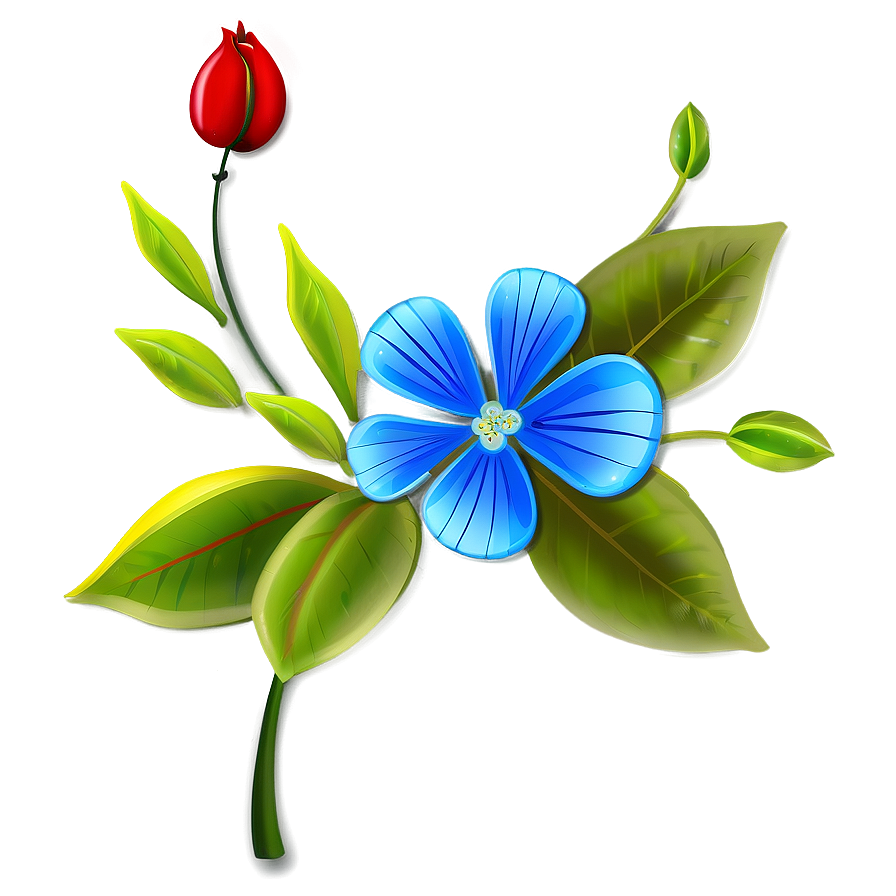 Blue Flower Craft Png Bee