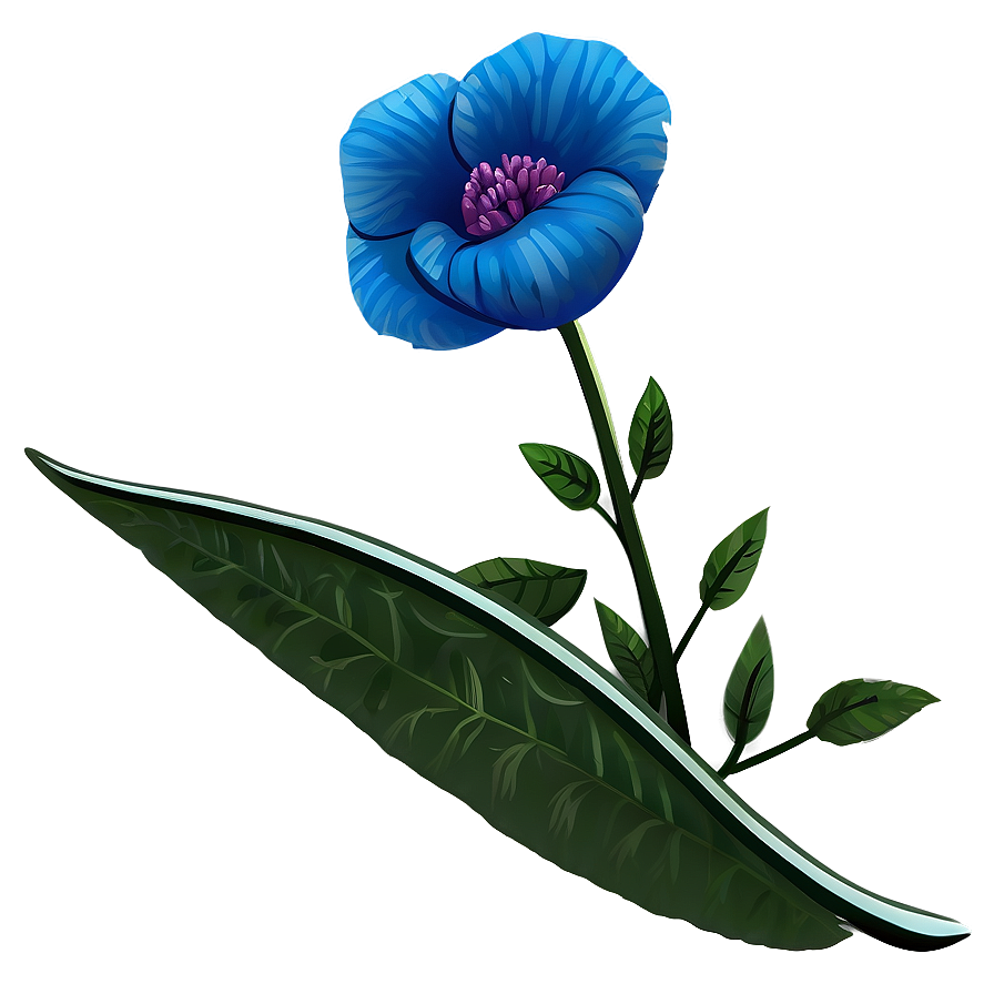 Blue Flower Drawing Png 91