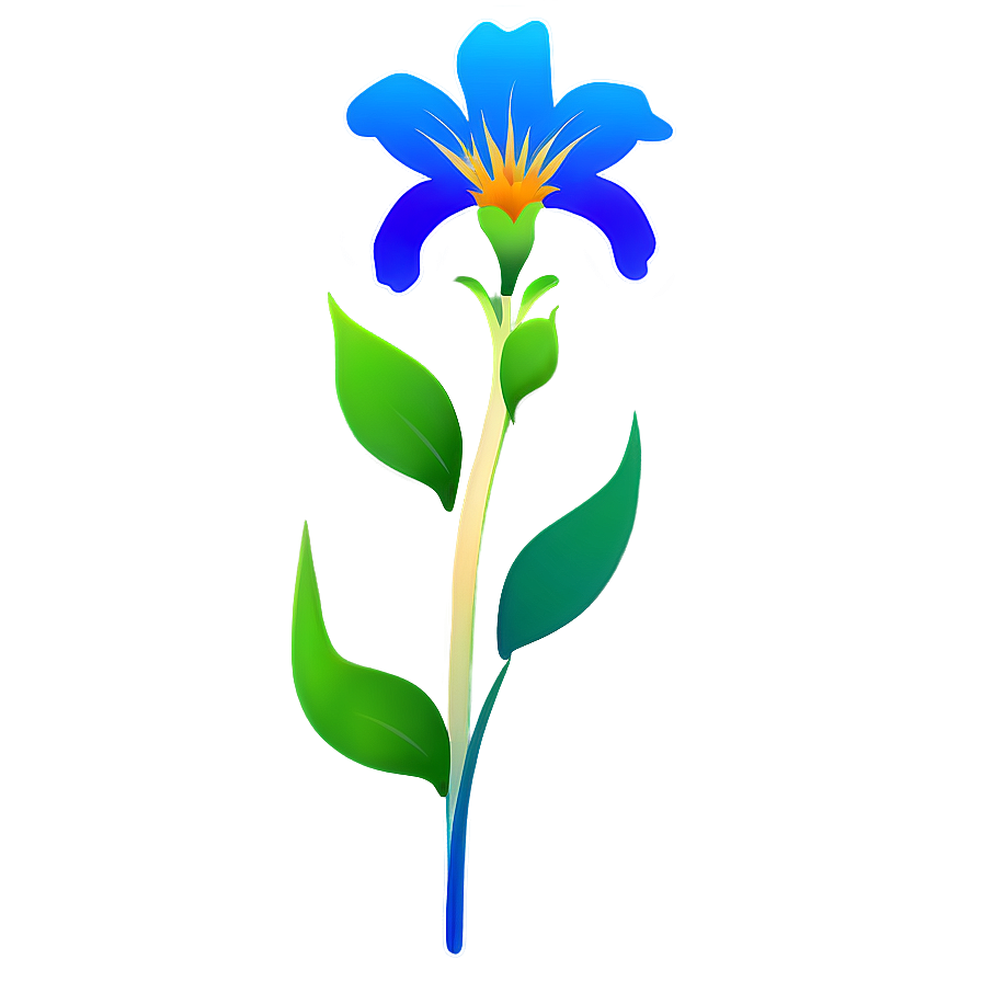 Blue Flower Silhouette Png 26