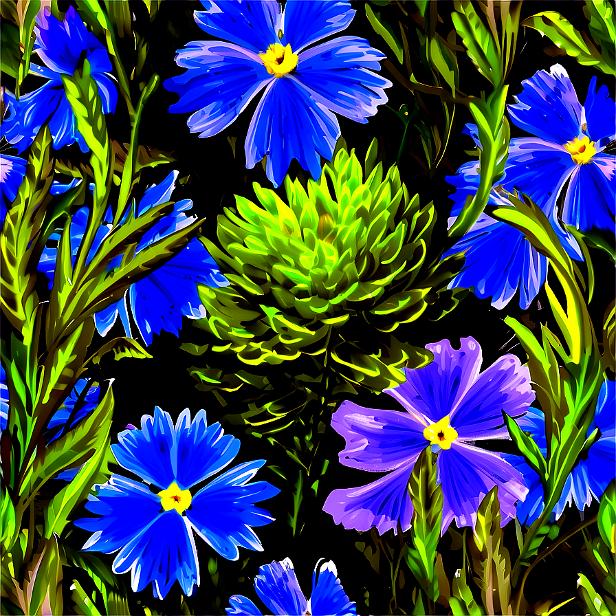 Blue Flowers Bouquet Png 23