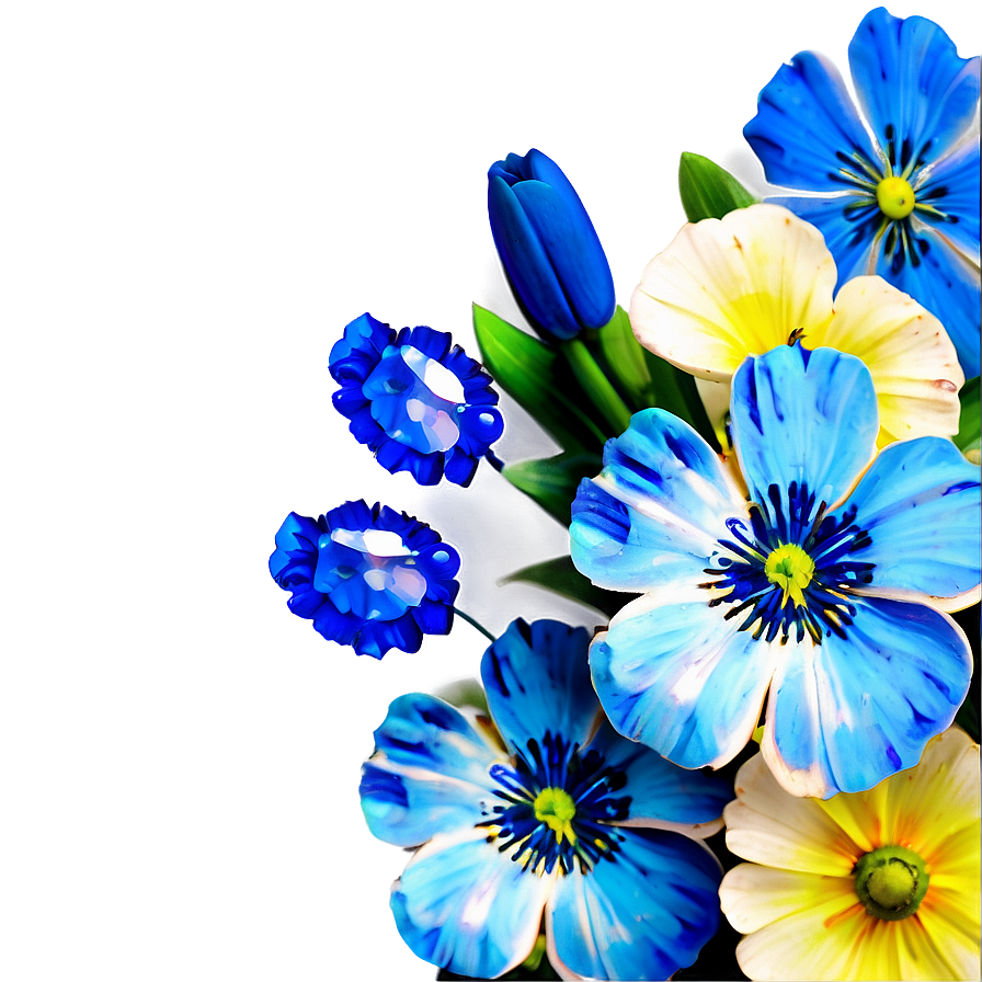 Blue Flowers Bouquet Png Hsk48