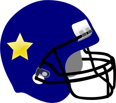 Blue Football Helmetwith Star