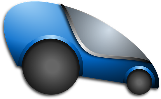 Blue Futuristic Car Icon