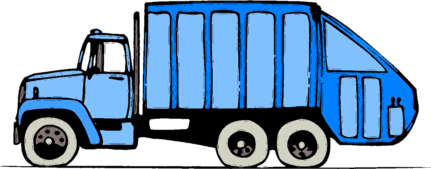 Blue Garbage Truck Illustration