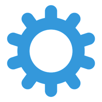 Blue Gear Icon Black Background