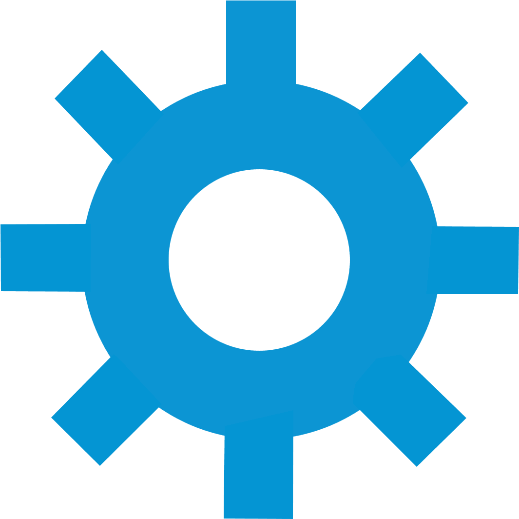 Blue Gear Setting Icon