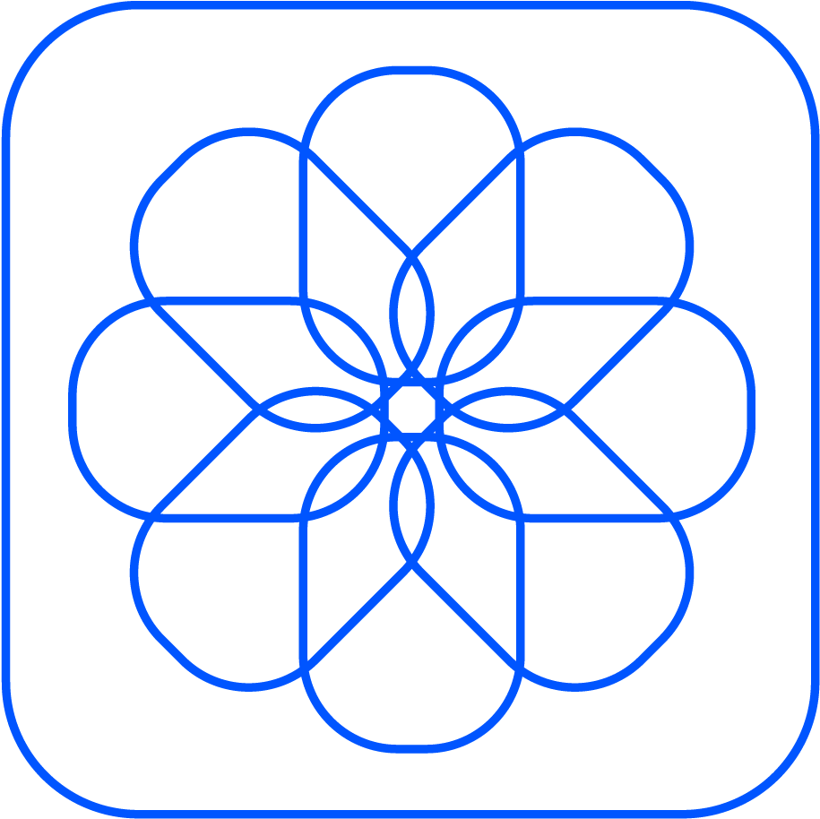 Blue Geometric Flower Design