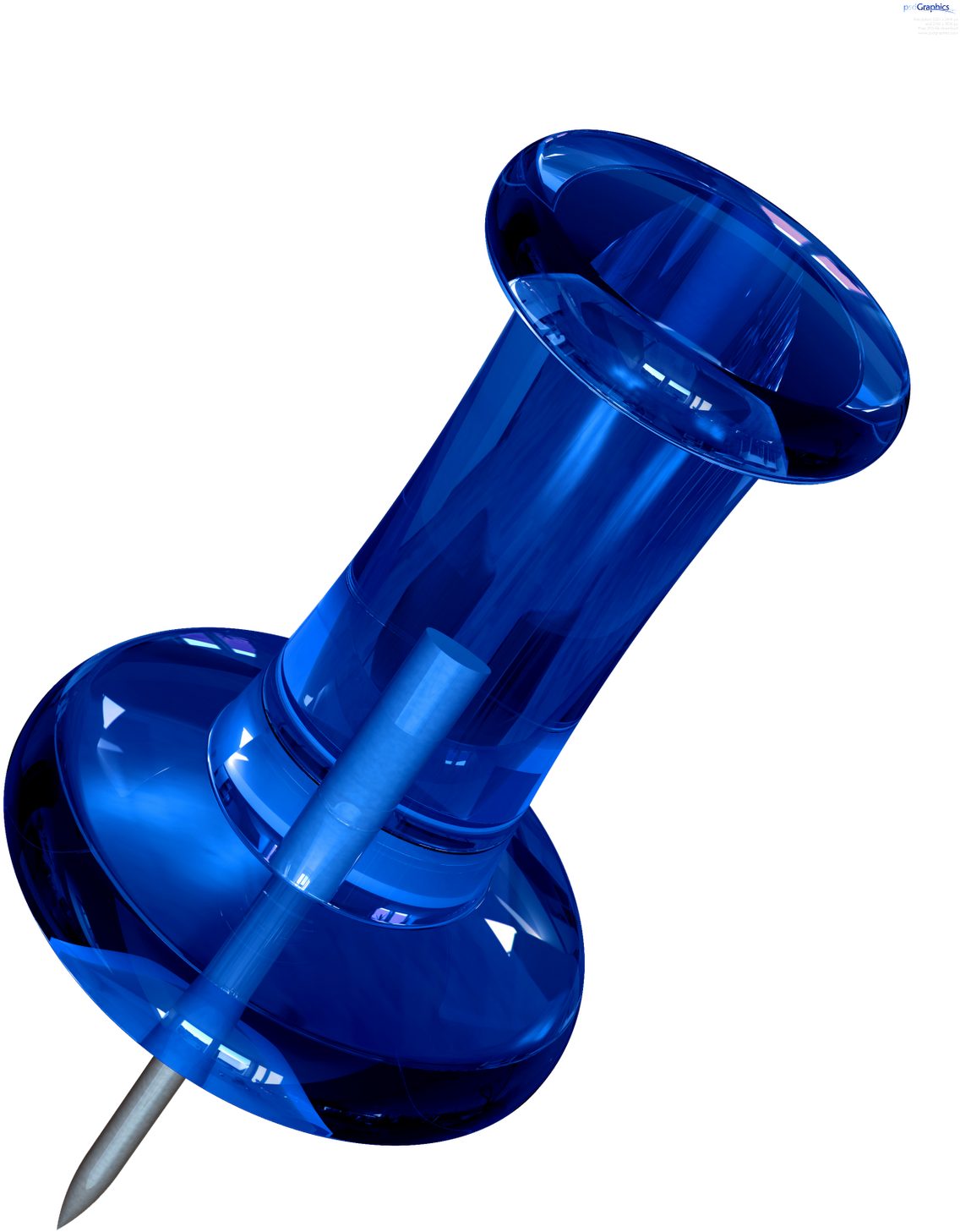 Blue Glass Push Pin