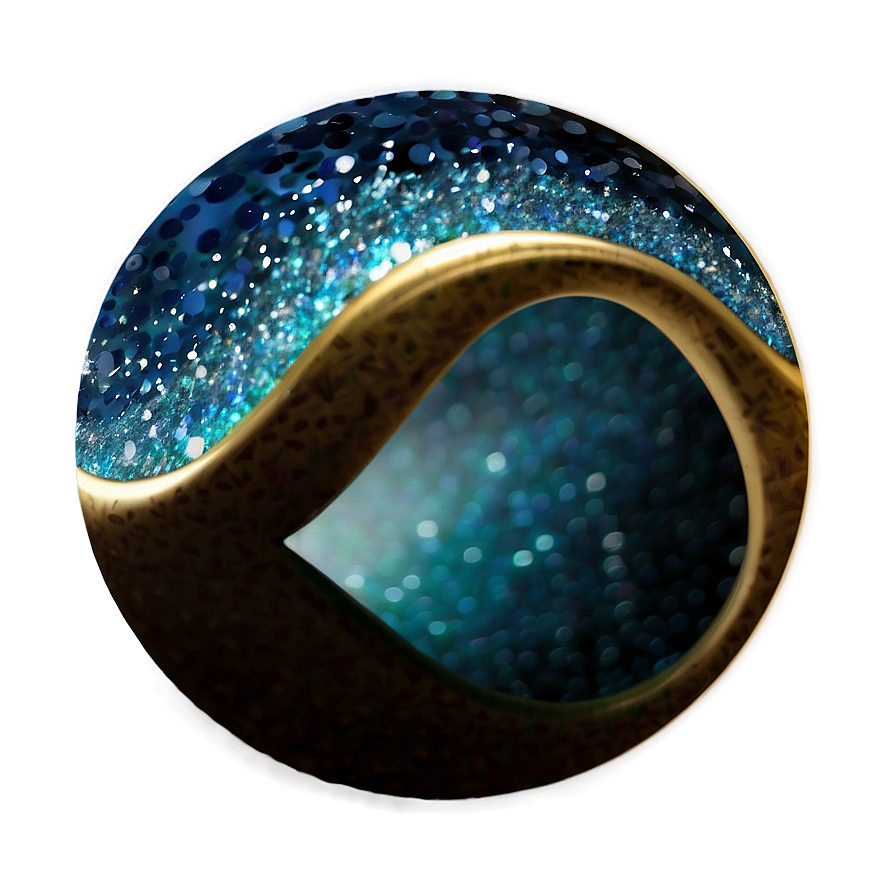 Blue Glitter Waves Png 35