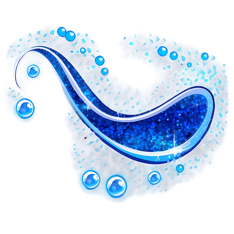 Blue Glitter Waves Png 86