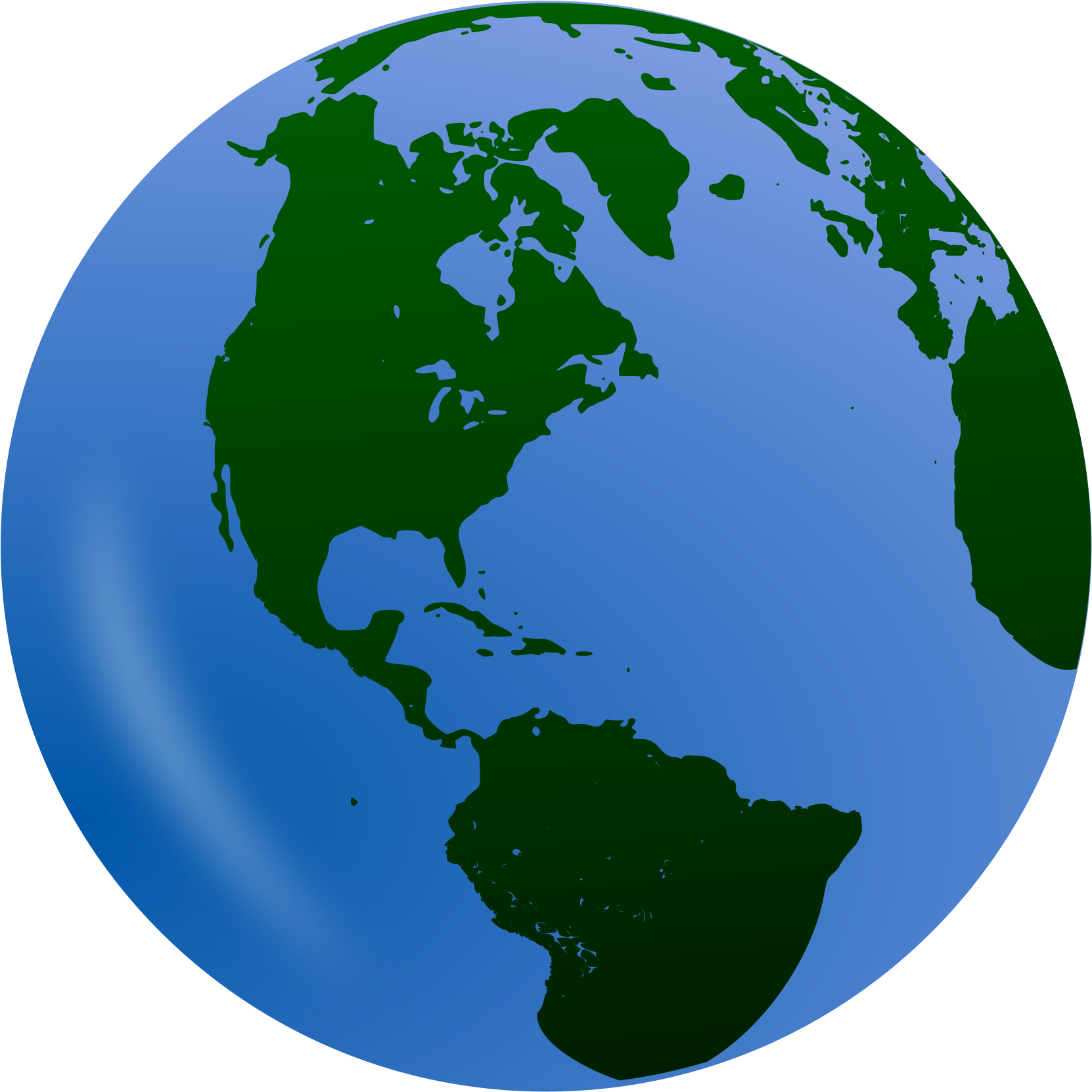 Blue Globe Western Hemisphere Clipart