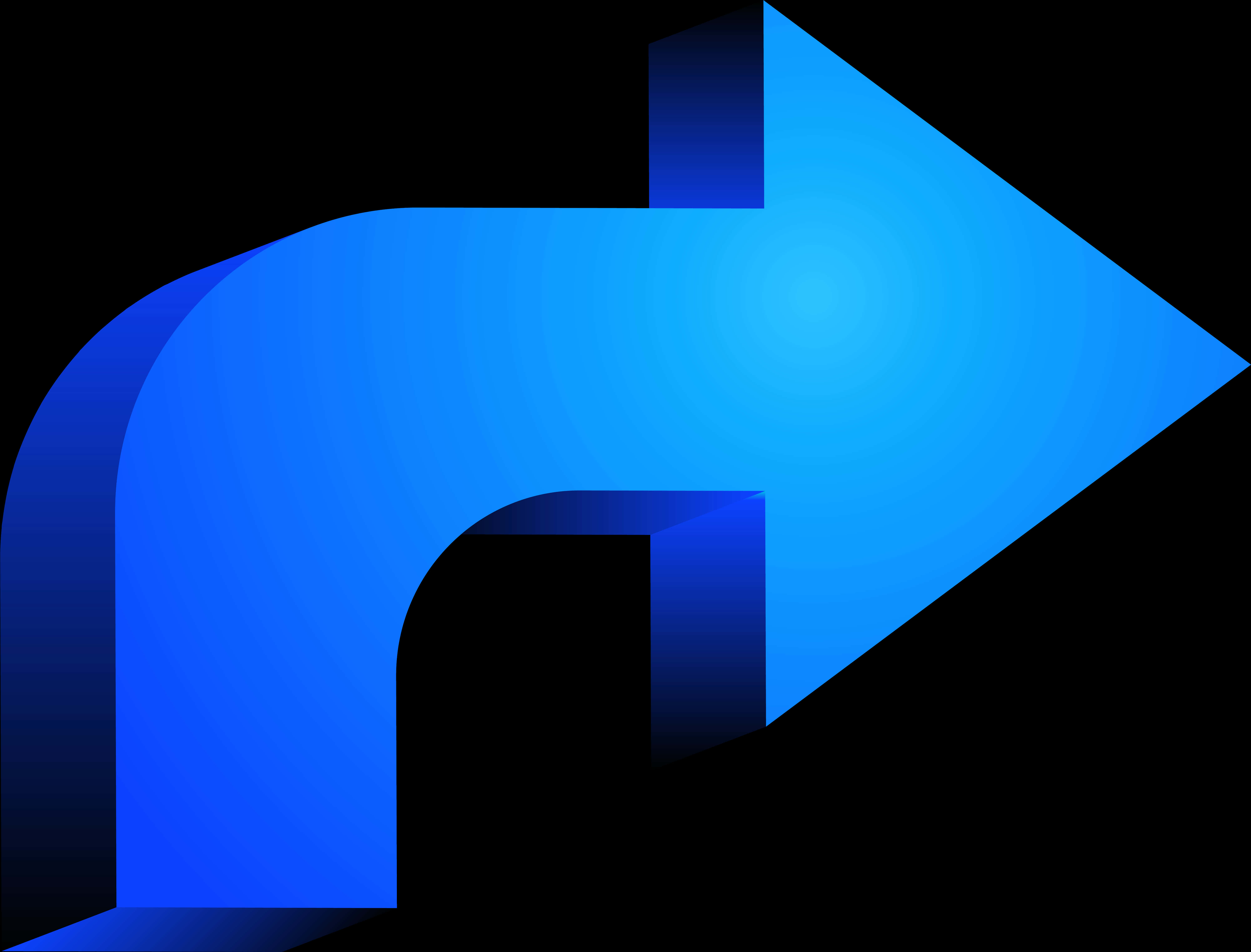 Blue Glossy Arrow Transparent Background