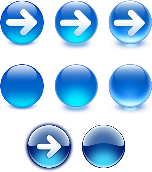 Blue Glossy Icons Set