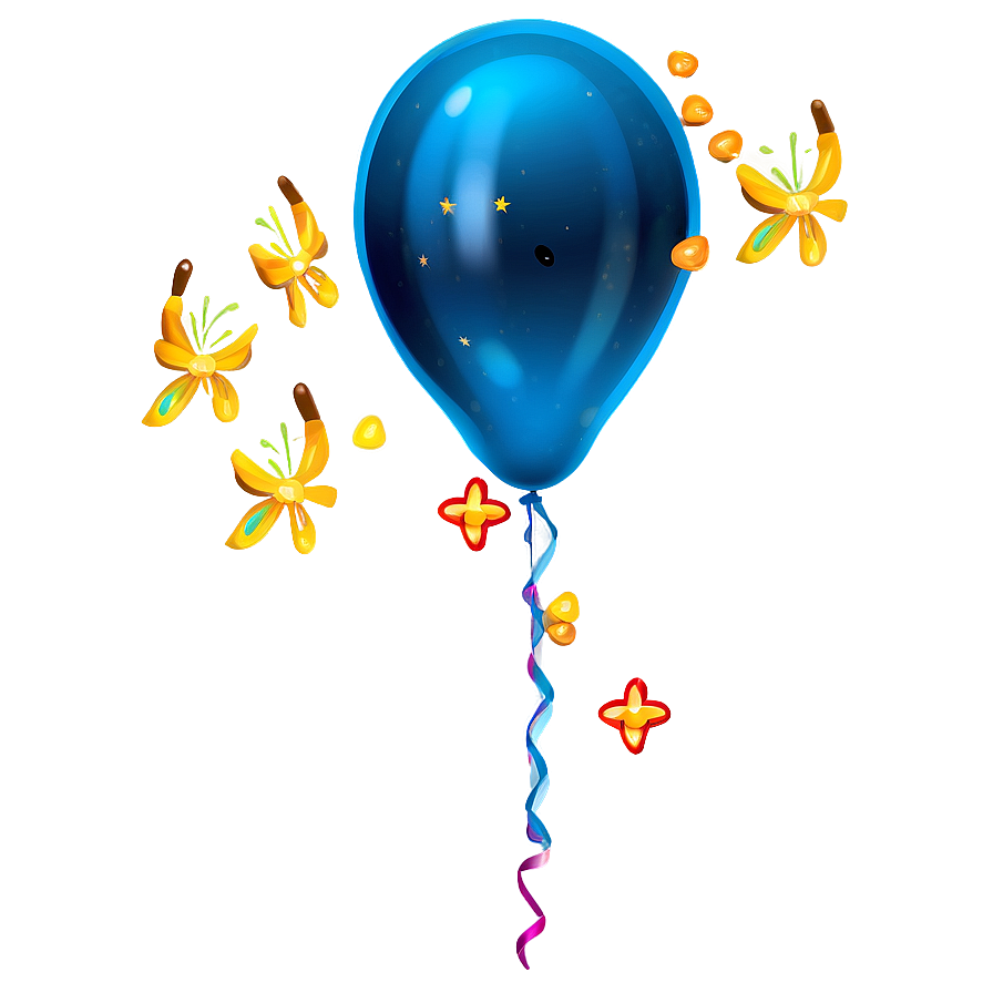 Blue Glow Balloon Png 06122024