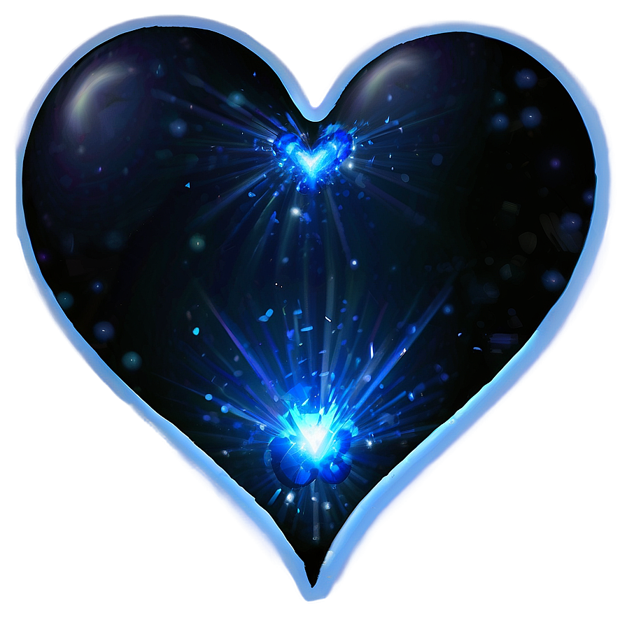 Blue Glow Heart Png 06122024