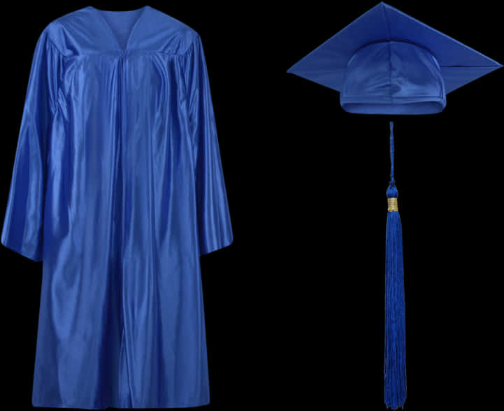 Blue Graduation Gownand Cap