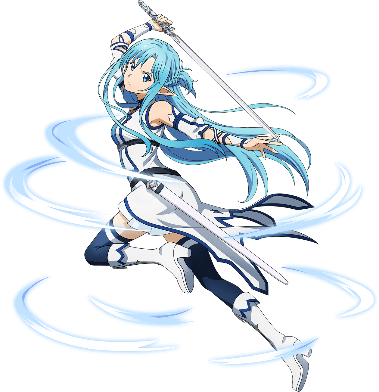 Blue Haired Anime Characterwith Sword